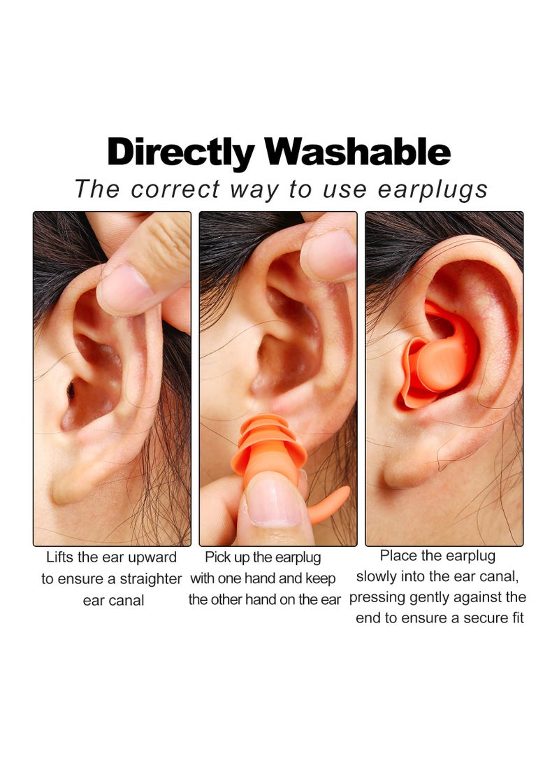 SOLARAE 5 Pairs of Reusable Silicone Ear Plugs for Noise Cancellation - Ideal for Swimming, Concerts, Musicians, and Shooting Activities. - Image 1