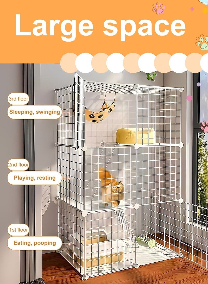 MYONE Cat Cage Large Free Space Kitten House Three Layers Small Cat House Indoor - Image 2
