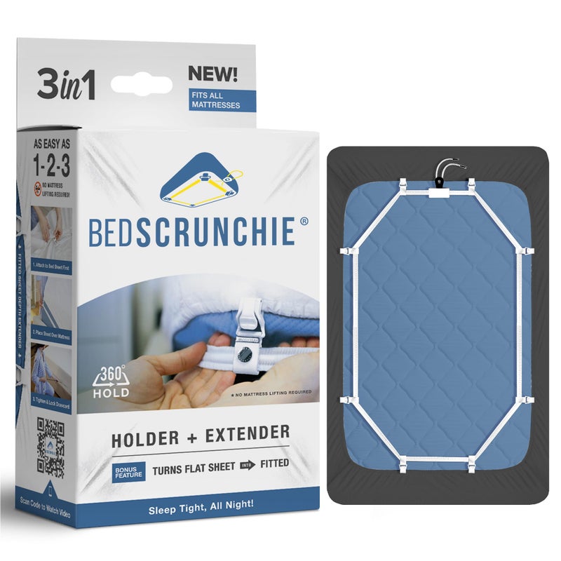 BED SCRUNCHIE Sheet Holder Straps - Heavy Duty Gripper Clips - Strengthened Parachute Cord - 360 Degree Bed Sheet Tightener - Strongest and Effective Extender - Fits All Mattress Sizes - Image 1