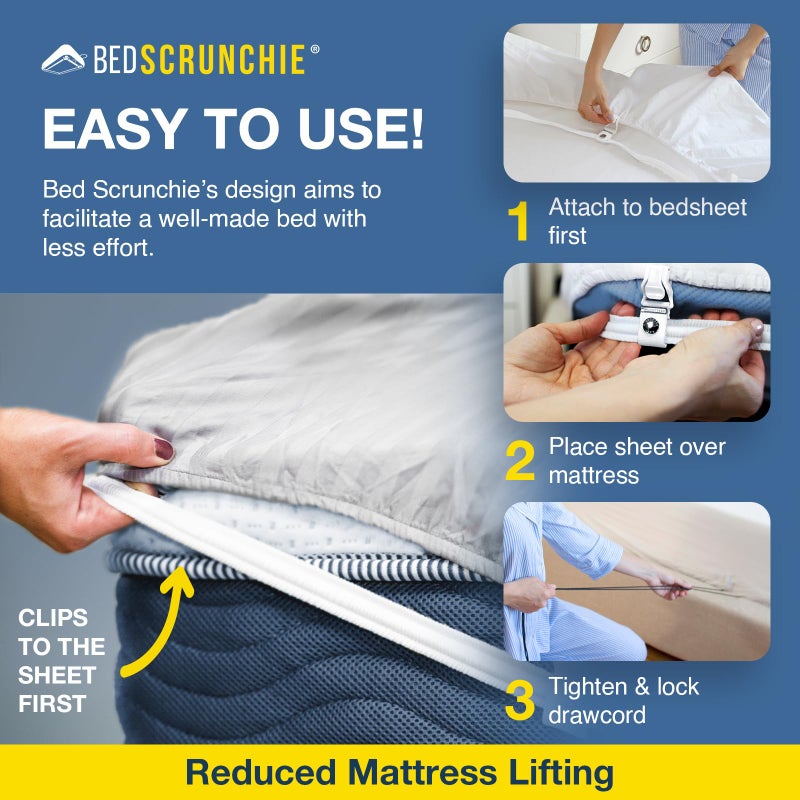 BED SCRUNCHIE Sheet Holder Straps - Heavy Duty Gripper Clips - Strengthened Parachute Cord - 360 Degree Bed Sheet Tightener - Strongest and Effective Extender - Fits All Mattress Sizes - Image 2