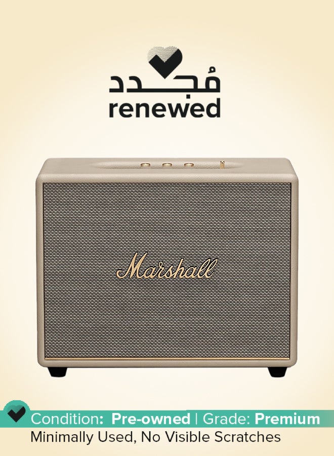 Marshall Renewed - Woburn III 120W Premium Home Wireless Speaker With Bluetooth 5.2 And Multiple Inputs - Enjoy Signature Sound | Cream beige - Image 1