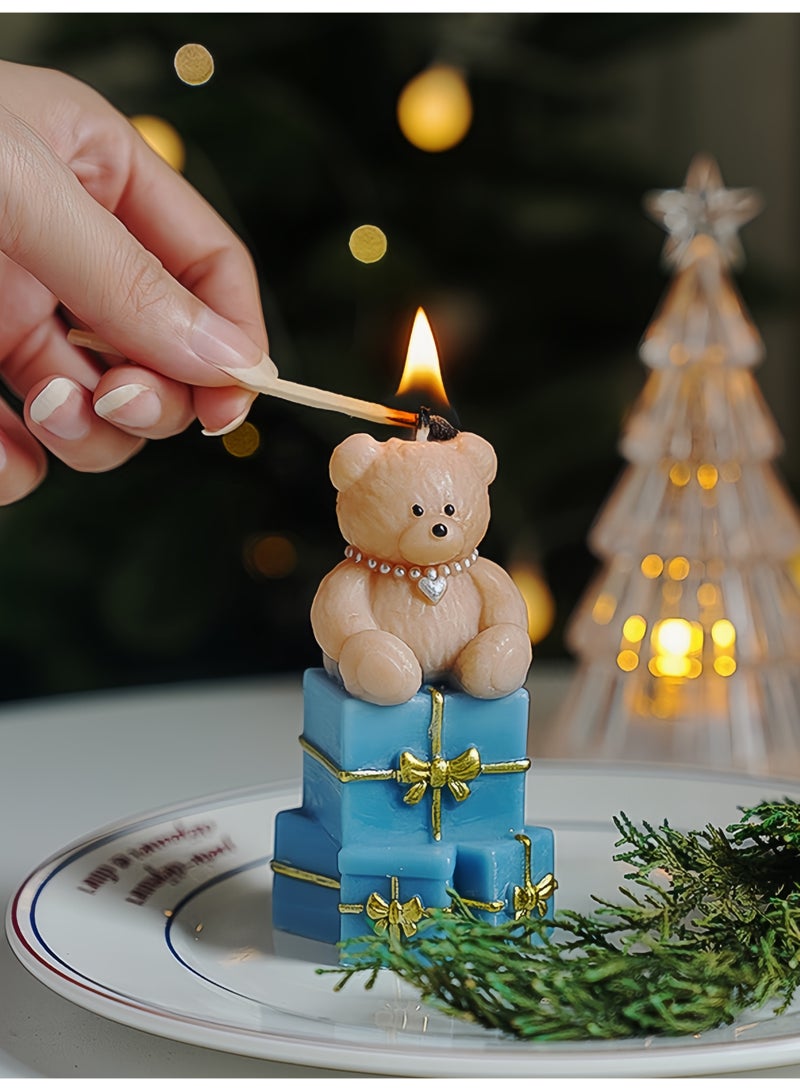 Handmade Cute Bear Scented Candles Set of 4 - Velvet Rose, Sage & Sea Salt, White Peach Oolong, Blue Bell Fragrances - Image 5
