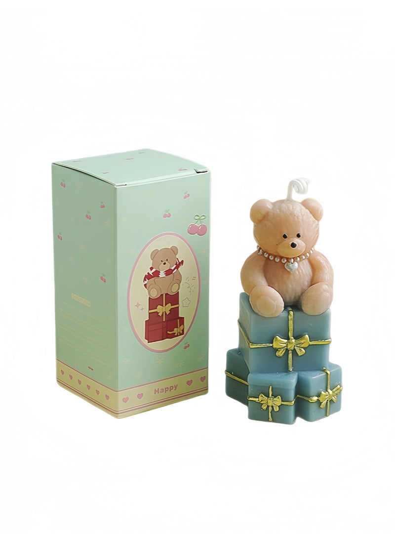 Handmade Cute Bear Scented Candles Set of 4 - Velvet Rose, Sage & Sea Salt, White Peach Oolong, Blue Bell Fragrances - Image 4
