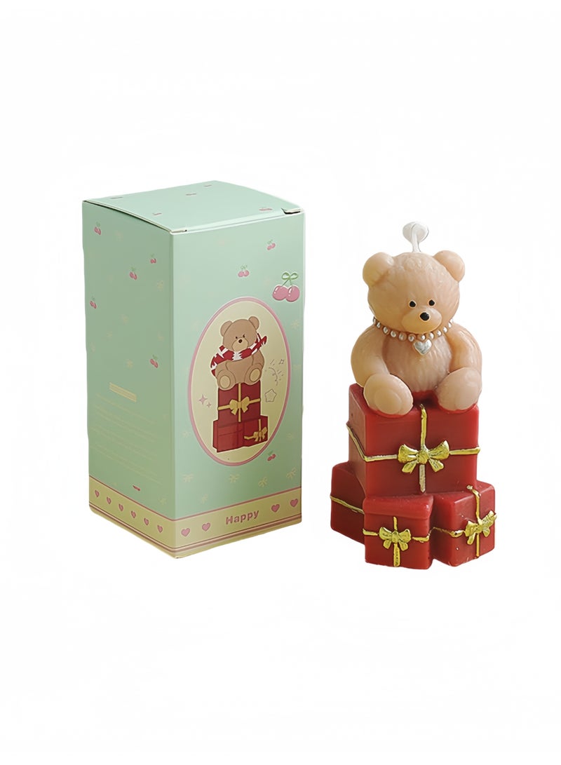 Handmade Cute Bear Scented Candles Set of 4 - Velvet Rose, Sage & Sea Salt, White Peach Oolong, Blue Bell Fragrances - Image 2