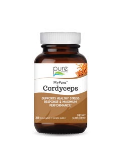 PURE ESSENCE LABS Mypure Cordyceps Organic Mushroom Supplement 100% Real Mushroom Extract Best For Immune Support Stress Relief Build Energy For Adult Men And Women (30 Capsules)  - Image 2