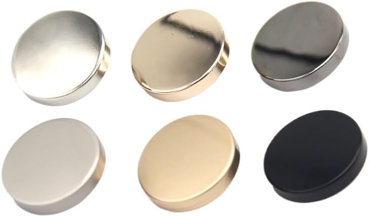 Buttons Vintage Buttons Button Small Round Flat Gold Metal Buttons for Garment Jeans Jacket Suit Coat Handmade Needlework Decorative DIY Crafts Buttons 10pcs(Black,10mm) - Image 2