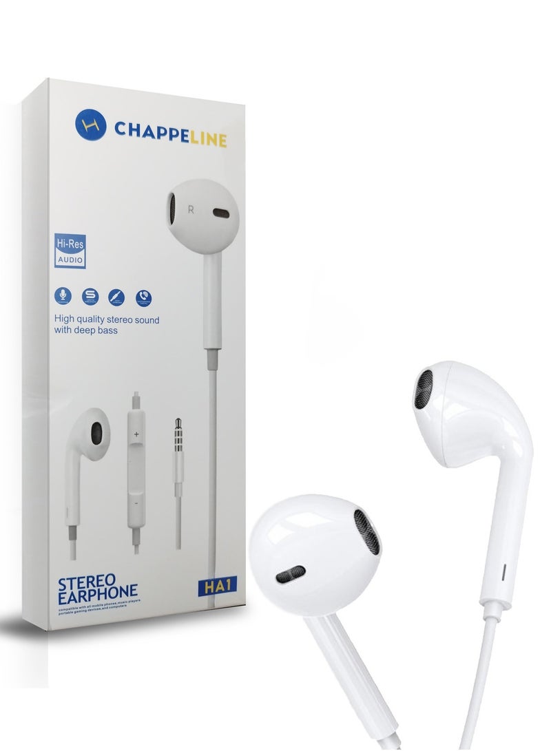 CHAPPELINE Stereo Earphone HA1 3.5 mm Jack Port With High Quality Sound White - Image 1