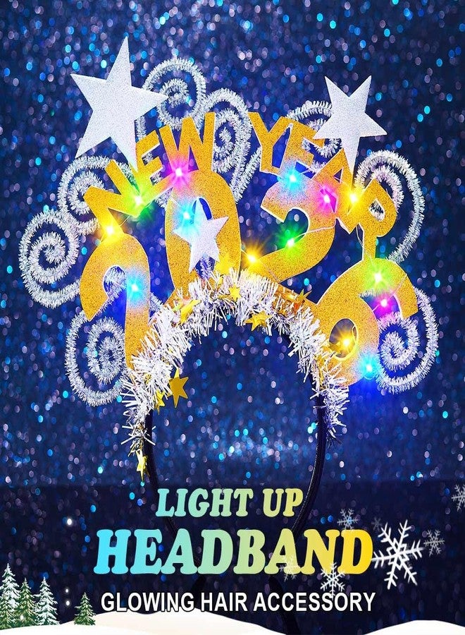 Zoestar Light Up 2026 Headband LED New Year Headbands NYE Glow Party Hair Accessories for Women - Image 3