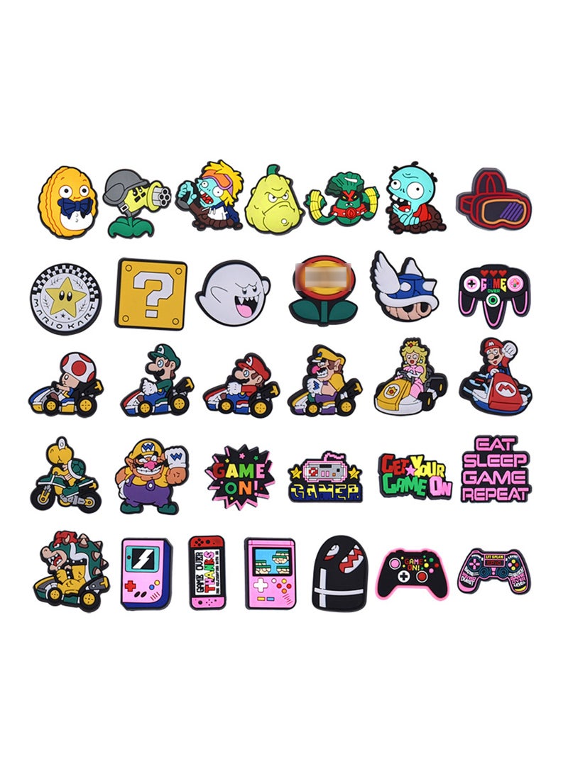 Excefore 32PCS Game Croc Charms for Girls Adults, Kawaii Shoe Charms for Croc Clogs Sandals Decoration, Shoe Charms for Wristband Bracelets, Sandals Decoration Accessories - Image 1