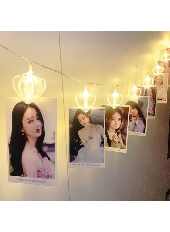 Generic Internet Red Photo Clip Light String Photo Clip Light D Christmas Lights Birthday Decoration Romantic Room Layout Light 