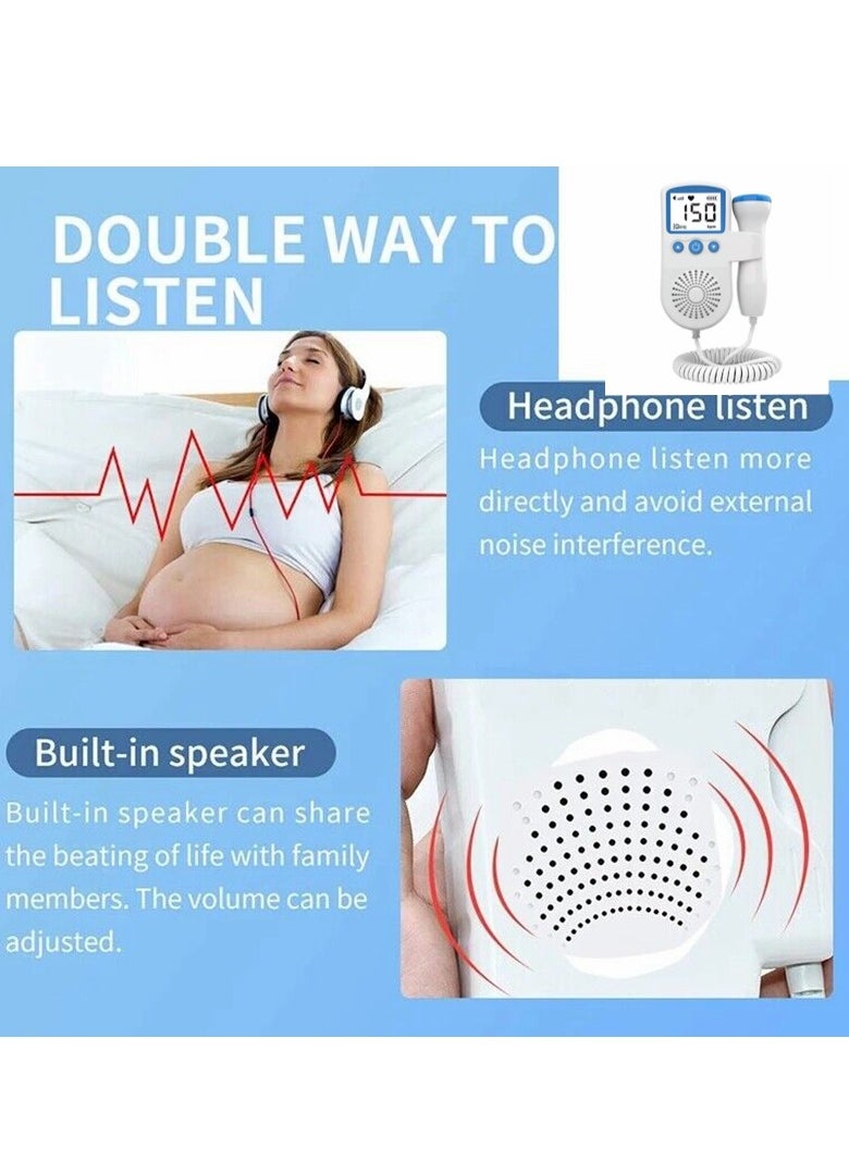 Cool Baby Fetal Doppler Detector， Baby Heart Beat Rate Probe ，Prenatal Monitor Ultrasonic。  - Image 3
