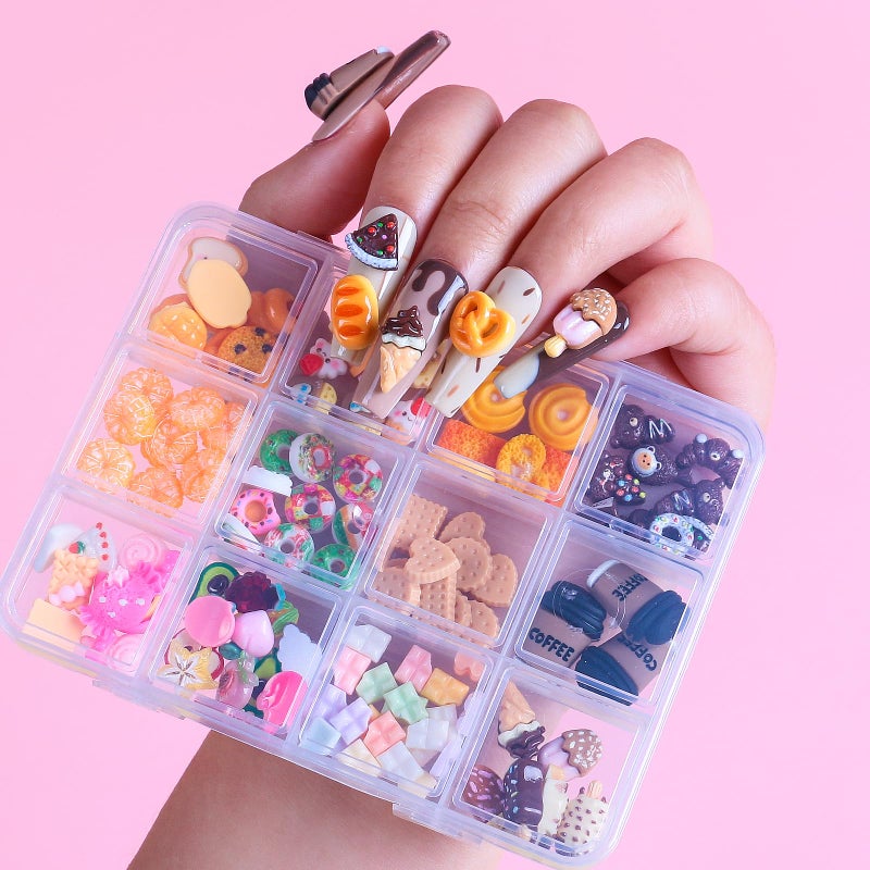 MAJOR DIJIT 3D Mix Assorted Color Nail Charms Acrylic Multi Cute Nail Art Charms Hollow Candy Jewelry Nail Supplies for Nail Art Design DIY Crafts Accessories (-17) - Image 2
