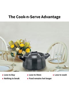 Hawkins Futura Hard Anodised Handi Saucepan 3 Liter 18 cm 4.06 mm with 2 Short Handles Aluminium Black  - Image 5