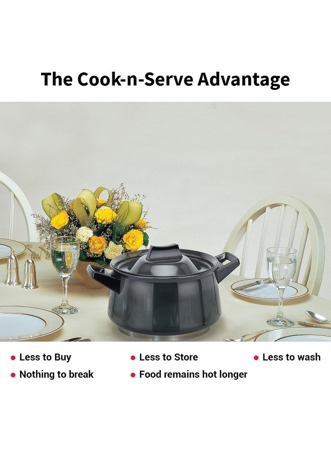 Hawkins Futura Hard Anodised Handi Saucepan 3 Liter 18 cm 4.06 mm with 2 Short Handles Aluminium Black  - Image 5