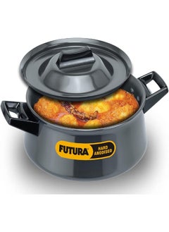 Hawkins Futura Hard Anodised Handi Saucepan 3 Liter 18 cm 4.06 mm with 2 Short Handles Aluminium Black  - Image 4