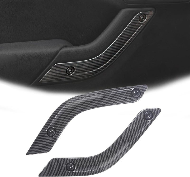 Phamyor Interior Door Grab Handle Inserts Cover Trim for 2011-2018 Jeep Wrangler JK JKU Sports Sahara Rubicon & Unlimited