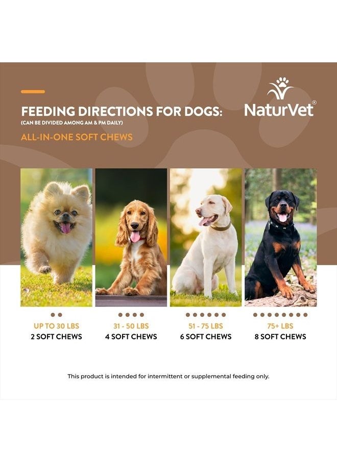 NaturVet - All-in-One Dog Supplement - for Joint Support, Digestion, Skin, Coat Care – Dog Multivitamins with Minerals, Omega-3, 6, 9 – Wheat-Free Vitamins for Dogs – 60 Soft Chews - Image 1