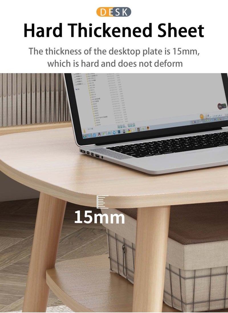 EqiEch - Modern Style Double Layer MDF Coffee Table With Large Open Storage For Living Room Home Office 120x58x42cm - Image 1