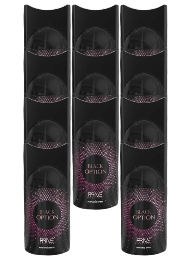 PRIVE 11 Pieces Black Option Body Spray 250ML - Image 1