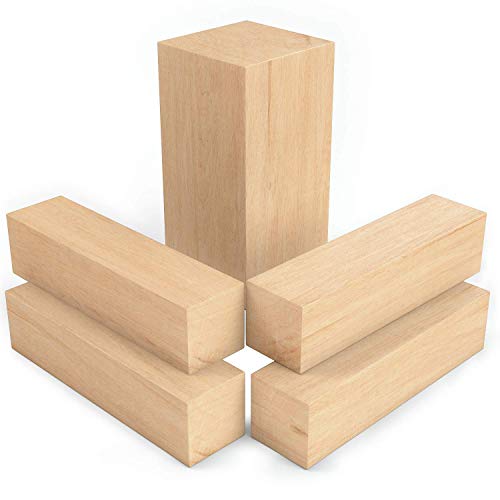 ARTEZA Basswood Carving Blocks, Set of 5, One 4 x 2 x 2 Inches and Four 4 x 1 x 1 Inches, Wood Blocks for Carving, Crafting, Whittling - Image 5