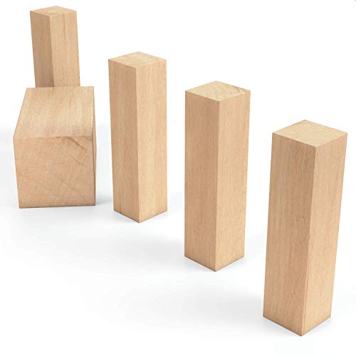 ARTEZA Basswood Carving Blocks, Set of 5, One 4 x 2 x 2 Inches and Four 4 x 1 x 1 Inches, Wood Blocks for Carving, Crafting, Whittling - Image 4
