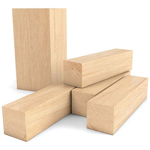 ARTEZA Basswood Carving Blocks, Set of 5, One 4 x 2 x 2 Inches and Four 4 x 1 x 1 Inches, Wood Blocks for Carving, Crafting, Whittling - Image 2