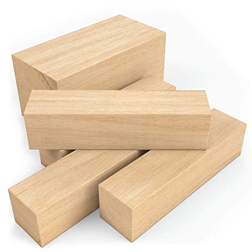 ARTEZA Basswood Carving Blocks, Set of 5, One 4 x 2 x 2 Inches and Four 4 x 1 x 1 Inches, Wood Blocks for Carving, Crafting, Whittling - Image 3