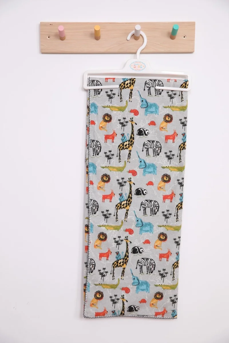 بيبي هولا Multi-Purpose Baby Kids Flannel Diaper Cover Blanket 80*90 Tropical Animals