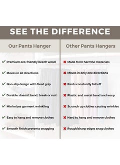 MahMir Magic Pants Hangers Space Saving Closet Hangers 5 Layers Multi Functional Pants Rack Solid Metal & Wood Heavy Duty Wardrobe Organizer Rack for Clothes Trousers Scarves Ties 1-Pack Cherry Red  - Image 4
