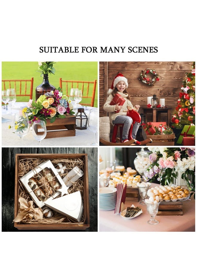 Sieral Sieral 4 Pieces Wood Cupcake Display Stand Decorative Dessert Appetizer Cake Stand Risers Wooden Crate Rustic Cake Stand Risers for Decor Wooden Crate Style Storage Organizer for Party (Rustic Color)  - Image 5