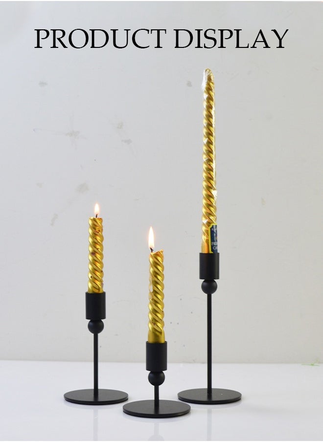 DUNISO 3 Pieces of Candle Holder Set，Candle Holders for Table Centerpiece,Retro Iron Candle Stand,Sturdy and Durable,Suitable for Weddings, Dinners, Parties, Home Decor,Black  - Image 5