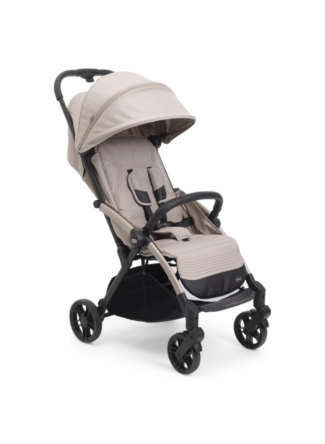 Chicco Goody XPlus Stroller | One-Touch Self-Fold | Padded Seat & Shock-Absorber Wheels | 4 Recline Positions | Adjustable Backrest | Birth to 5 Years | UV50+ Extendable Canopy | Sandshell Colour - Image 1