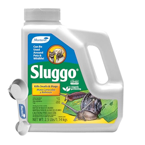 Monterey Sluggo Snail & Slug Killer Bundled with Measuring Spoon - OMRI Listed for Organic Gardening - Wildlife and Pet Friendly - 2.5 lb jug - Image 1