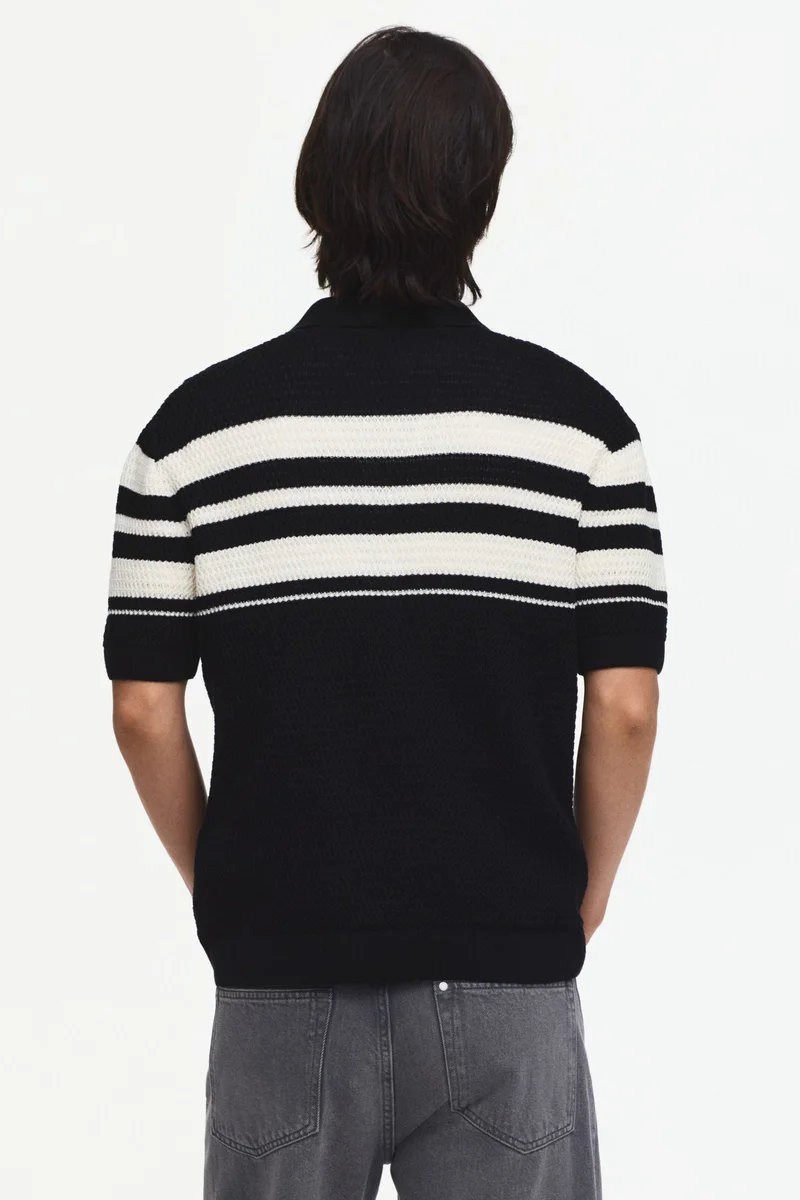 H&M  Regular Fit Pointelle-knit polo shirt for Men | Best Price UAE