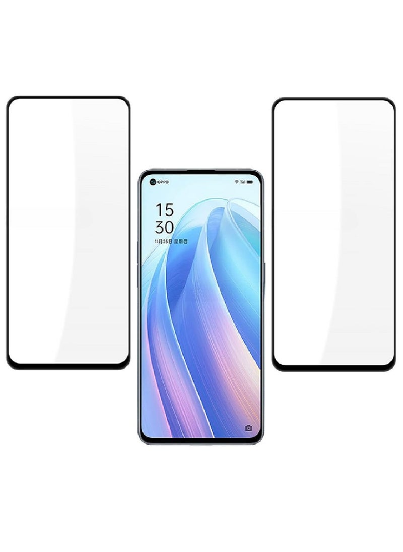 Super 2 Pieces Tempered Glass Screen Protector 5D Designed For Oppo Reno7 SE Full Glue Edge to Edge Full Screen Coverage And Bubble Free - Image 1