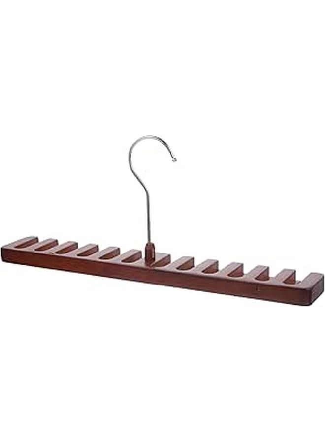 Red Wood Solid Material Multi Slot Strap Hanger Scarf Organizer for Home Storage - Image 1