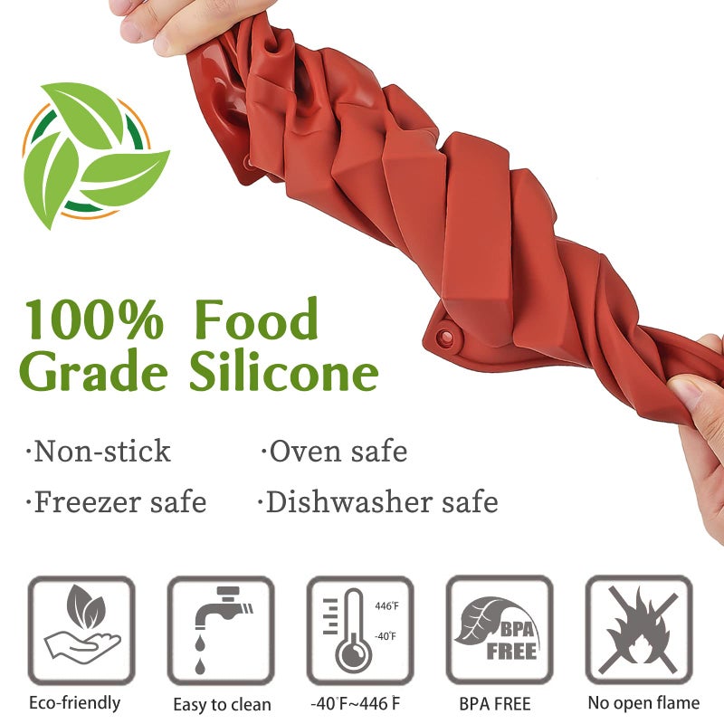 JOERSH 2pcs Granola Bar Mold Rectangle Silicone Candy Bar Mold Deep for Baking Chocolate Energy Bars/Protein/Nutrition/Cereal Bars/Cheesecake/12-Cavity Butter Mould - Image 3