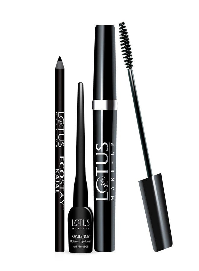 Lotus Makeup LOTUS MAKE - UP Eye Love Kit (Ecostay Kajal (Black, 1.2 g) + Eye Liner Opulence 4 g + Maxlash Botanical Mascara 4 g) - Image 1
