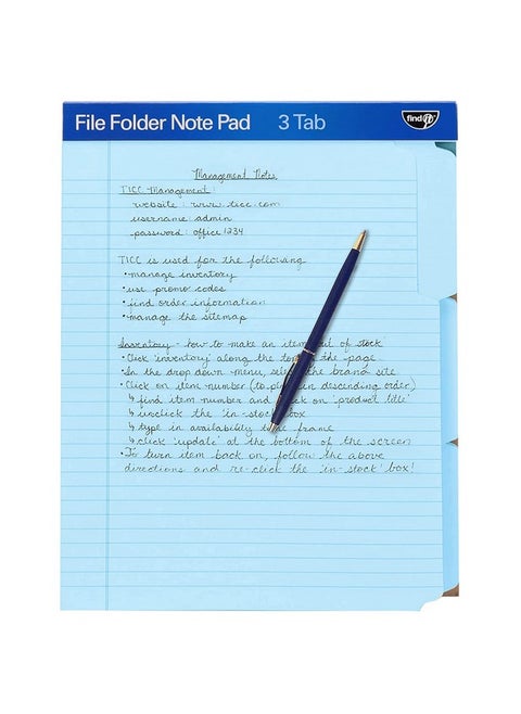File Folder Notepad Pack Of 369.5 X 12.5 Inch Notebook Organizer Folders For Filing Document And Clipboard Organization Blue