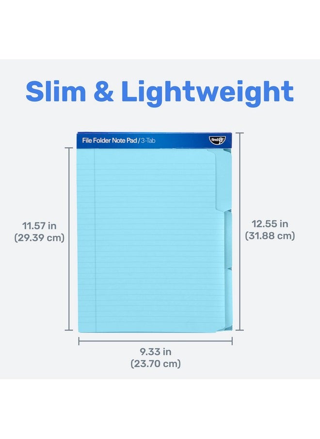 Find It - File Folder Notepad Pack Of 369.5 X 12.5 Inch Notebook Organizer Folders For Filing Document And Clipboard Organization Blue - Image 1