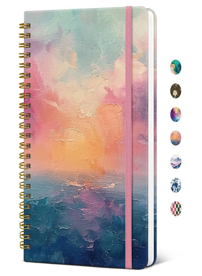 Taja Lined Spiral Journal Notebook for Women, A5 Cute College Ruled Hardcover Notebook for Work & Note Taking, Pretty Journal for Writing, 140 Pages, Sunset - Image 1