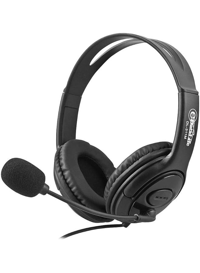 إي داتا لايف سماعة رأس ستيريو للألعاب مزودة بميكروفون/مقبس AUX للتحكم في مستوى الصوت لأعلى/أسفل لأجهزة الكمبيوتر الشخصية وأجهزة ماك وأجهزة إكس بوكس ون وأجهزة بلاي ستيشن 4 والهواتف ومقبس 3.5 مم Dl 311M سلكية - Image 1