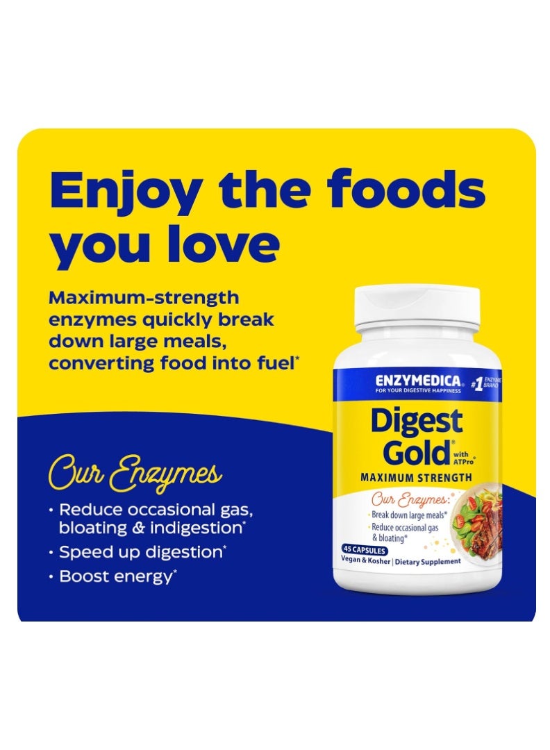 ENZYMEDICA Digest Gold Plus Probiotics 45 Caps - Image 2