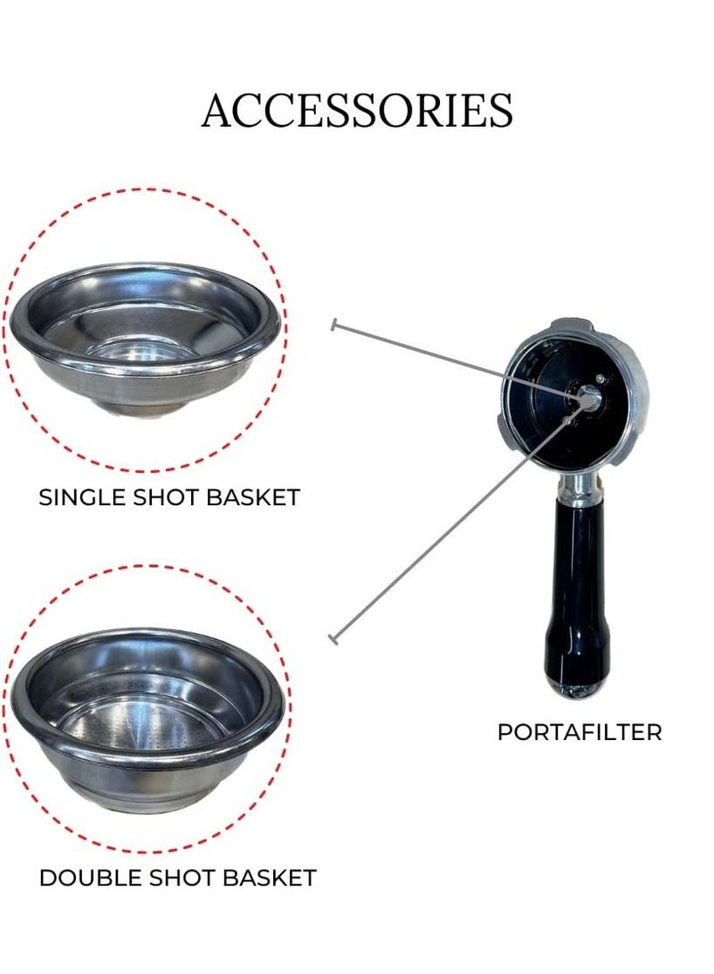 ميباشي ماكينة القهوة للشركات من ميباشي, 2.1 لتر ، ضغط 20 بار ، متعددة الألوان (فضي)(ME-CCM2051SS) - Image 3