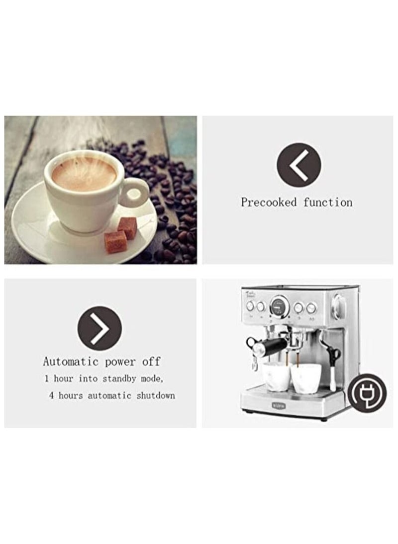 ميباشي ماكينة القهوة للشركات من ميباشي, 2.1 لتر ، ضغط 20 بار ، متعددة الألوان (فضي)(ME-CCM2051SS) - Image 4