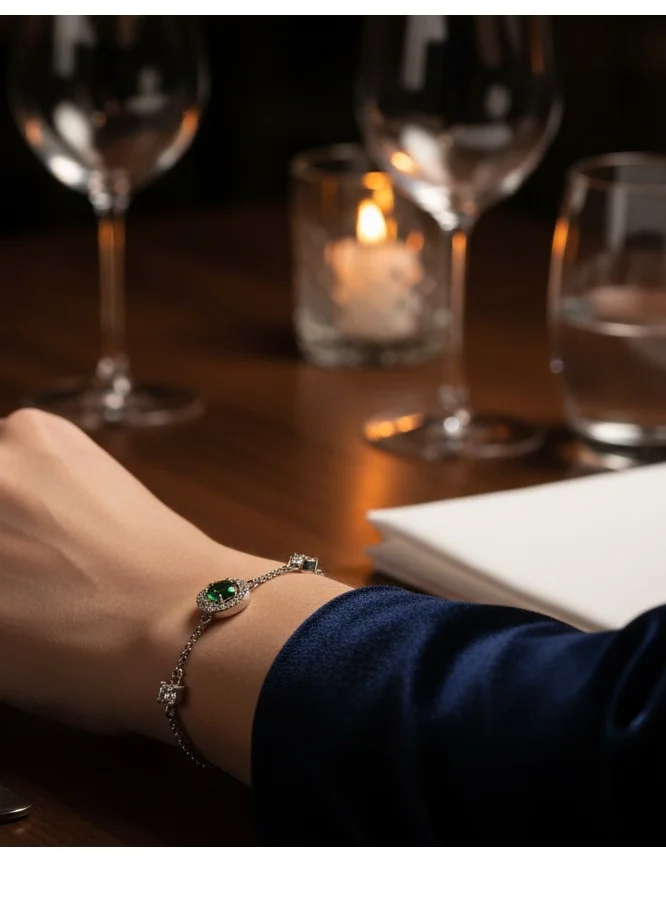 Liu Jo  Liu Jo Celestia Silver Bracelet - Green - LJ2273 for Women | Best Price UAE