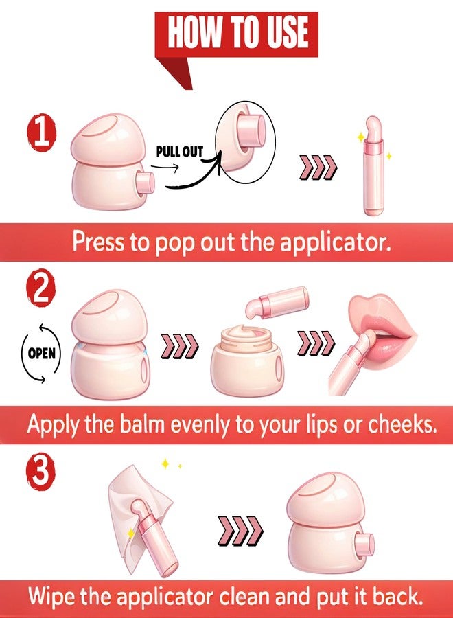 MAYBELUCKY 3-in-1 Lip and Cheek Tint with Lip Mask - Vitamin E, Jojoba Oil & Shea Butter, Waterproof Tint Blush for Long Stay - Nourishing Overnight Treatment for Lips, Cheeks & Eyes - Image 4