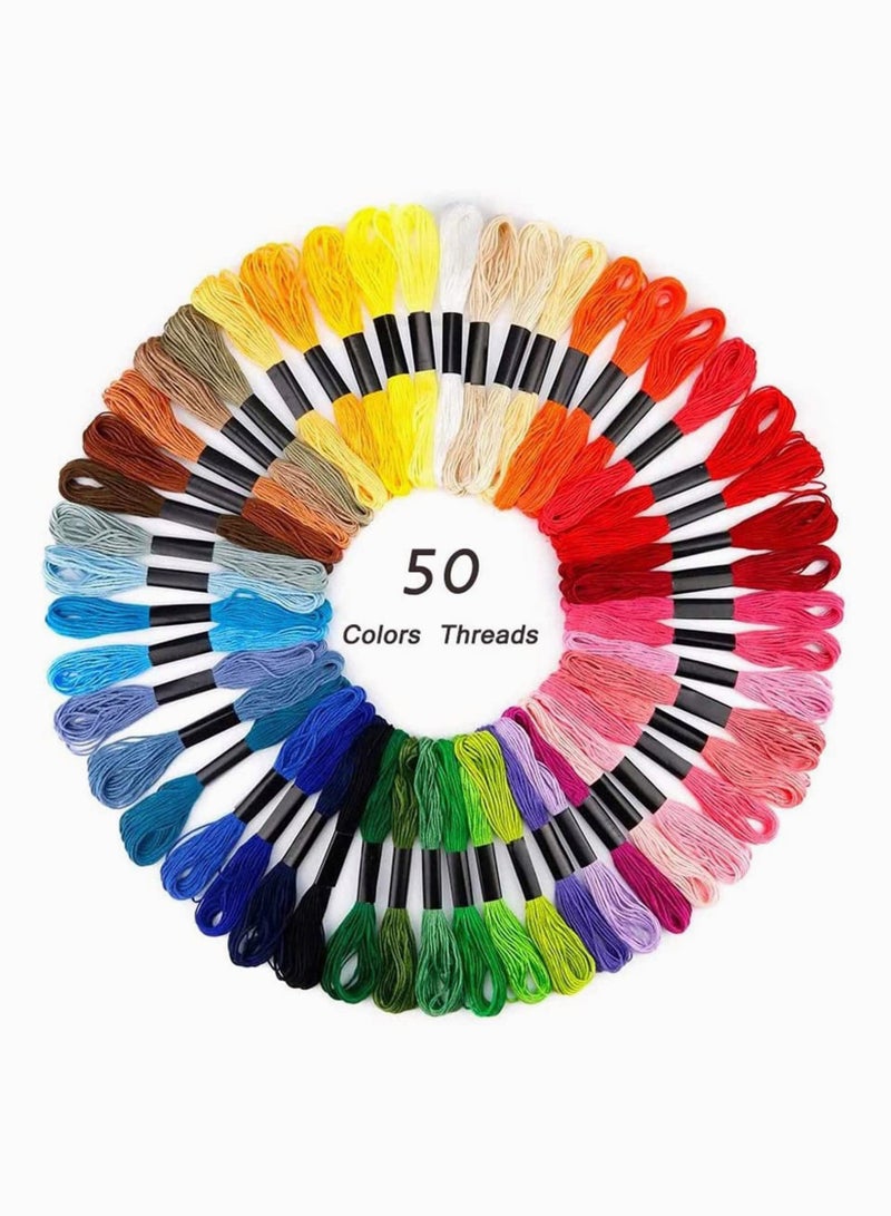 SYOSI Embroidery Starter Kit Cross Stitch Pen Punch Needle Craft Tool Wood Hoop Floss Bobbins Threading DIY Sewing Adults Beginners  - Image 2