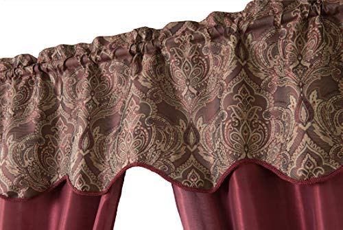 GoodGram Unique 5 Piece Window Curtain Set Assorted Colors (Brick) - Image 2