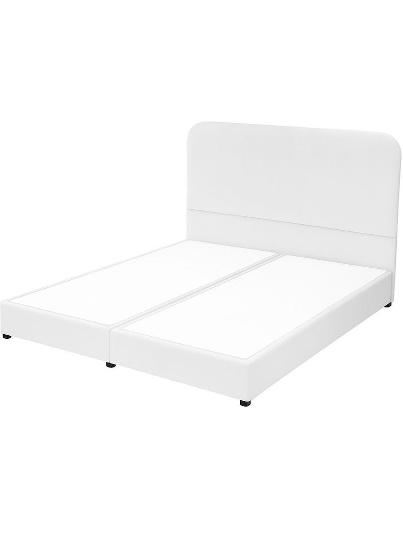 House One Leen | Velvet Bed Frame - White - Image 2
